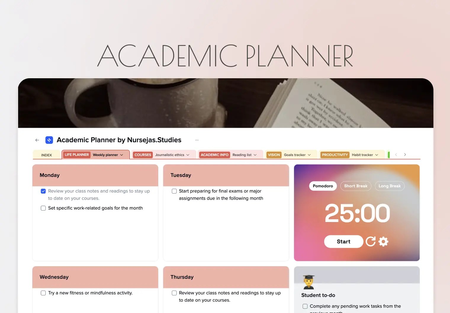 📚 Best Academic Planners for College Students Customizable Academic